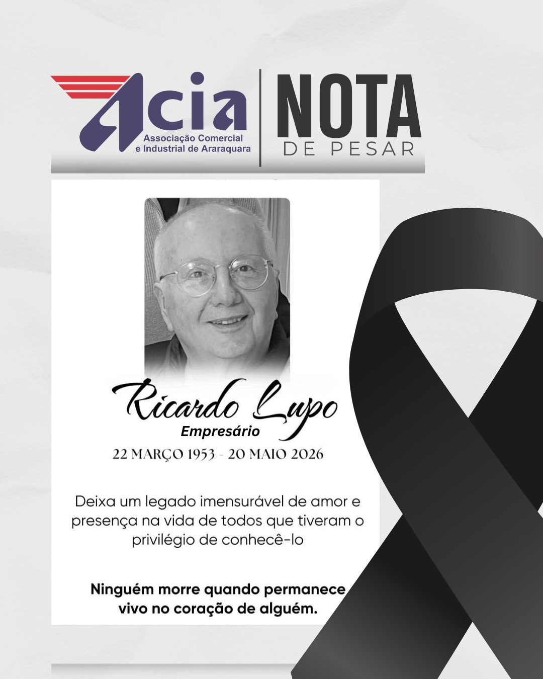 Falecimento do Empresário Ricardo Lupo